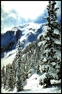 [A dramatic shot of the ski hill at Taos]