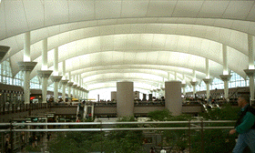 [Inside DIA's terminal on opening day]