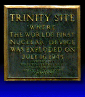 The plaque designating the Trinity Site.