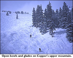 Open bowls and glades served by Copper Mountain's Sierra lift
